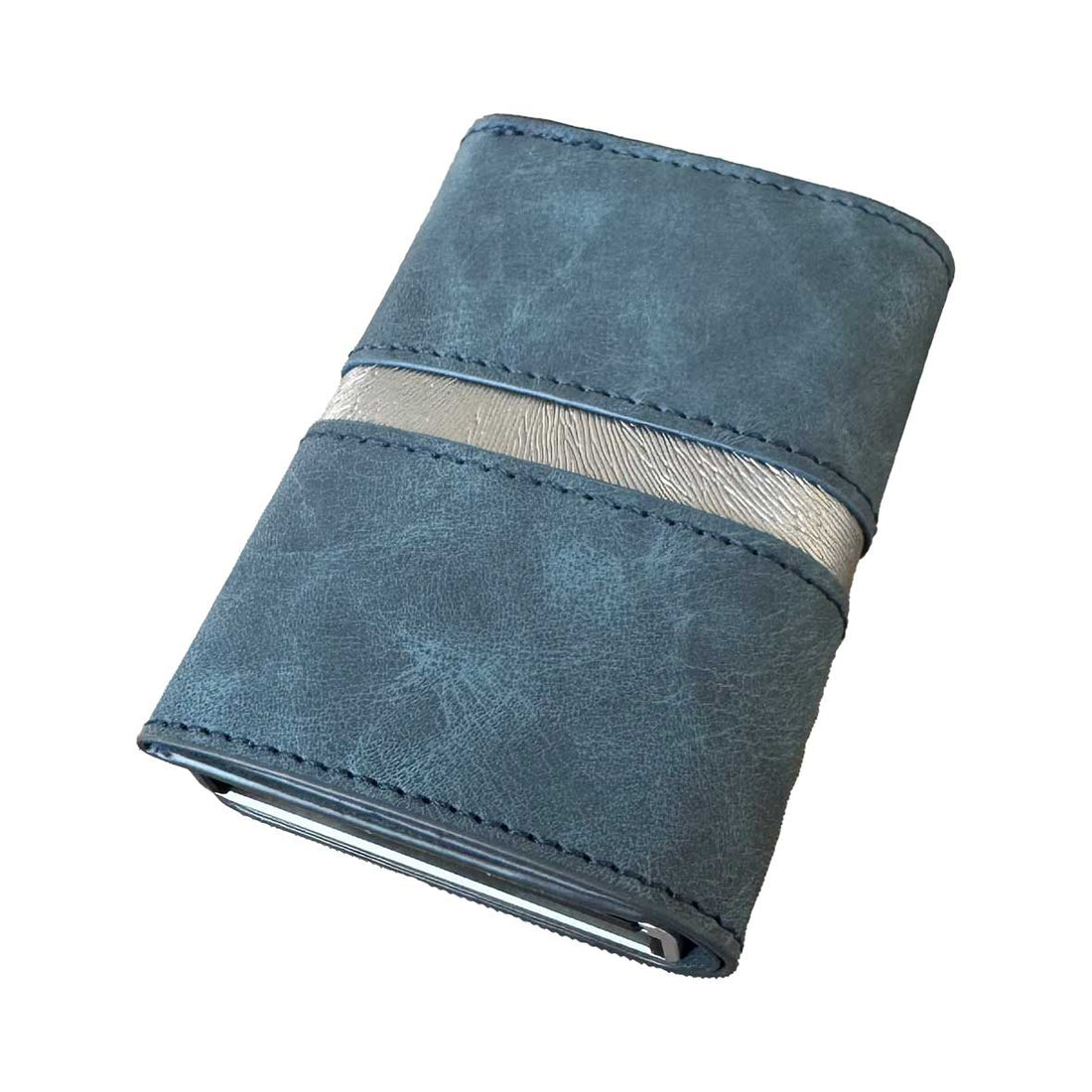 Billetera Anticlonaje Modelo Oxford Blue | Cuero Vegano + Grabado Personalizado