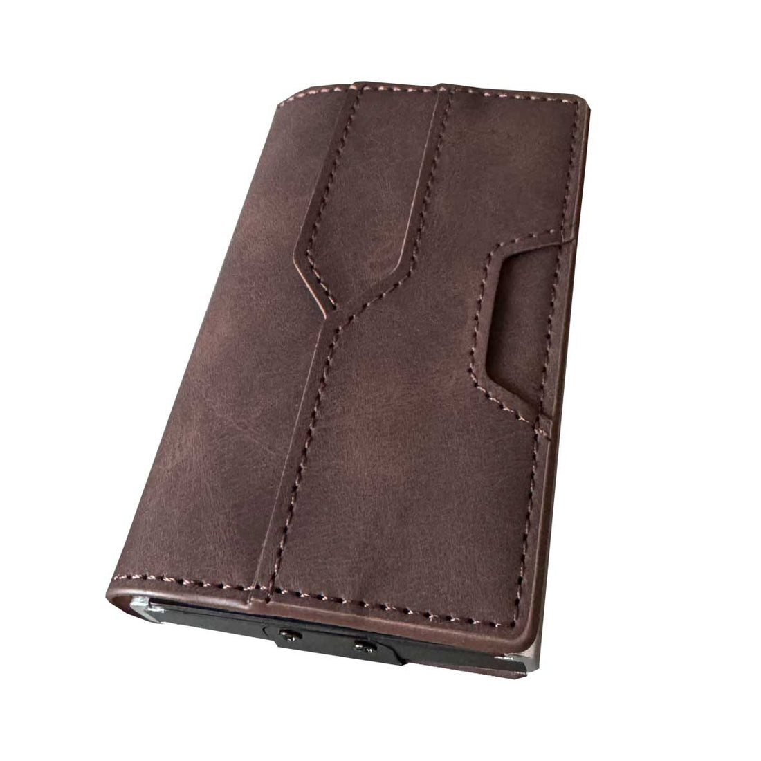 Billetera Anticlonaje Modelo London Dark Brown | Cuero Vegano