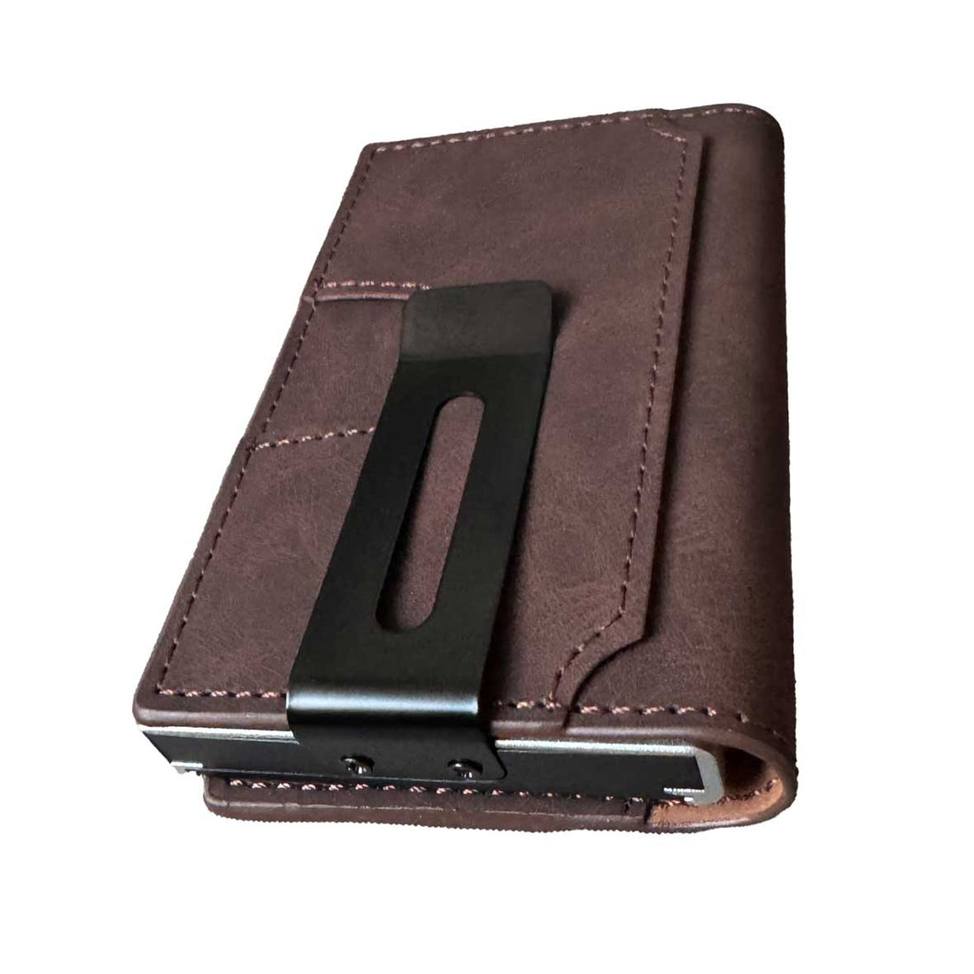 Billetera Anticlonaje Modelo London Dark Brown | Cuero Vegano