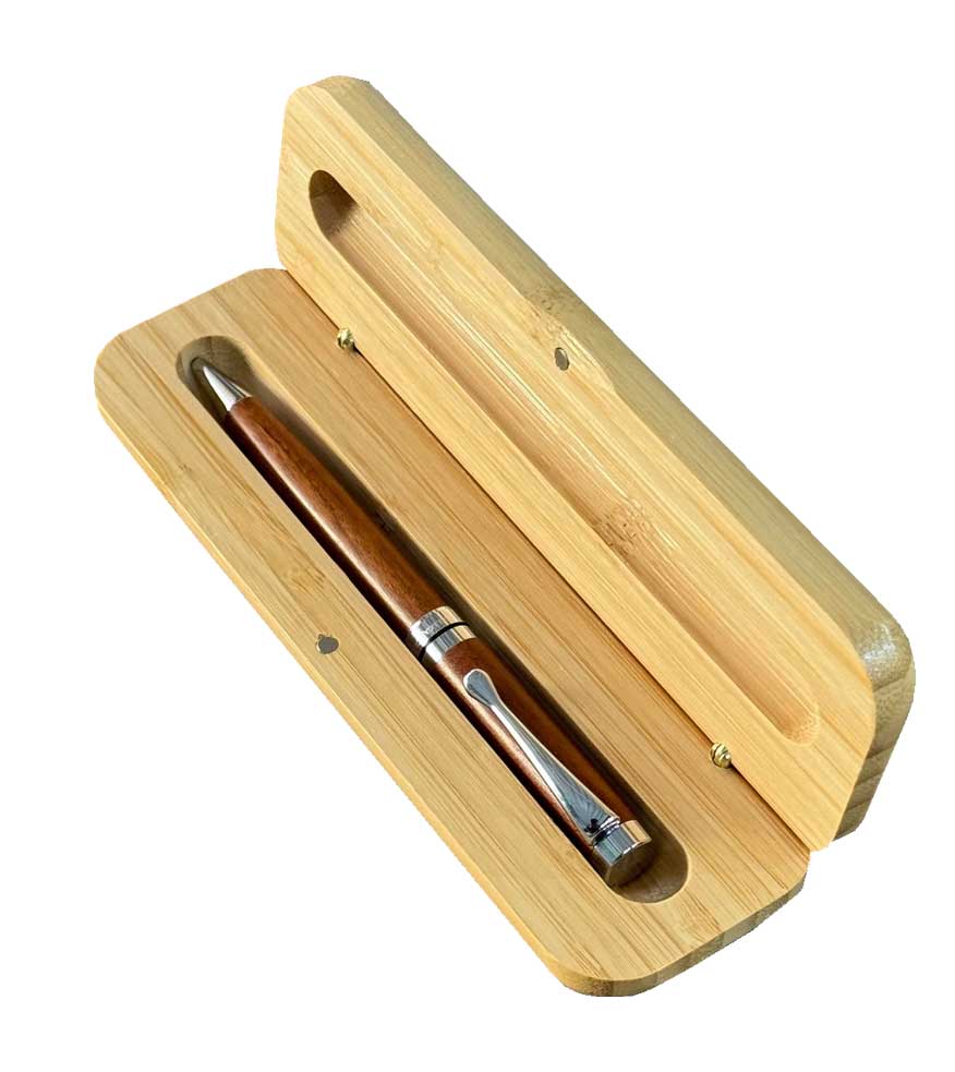 Boligrafo Bambu Modelo Gold Axis + Grabado Personalizado | CYBER DAY