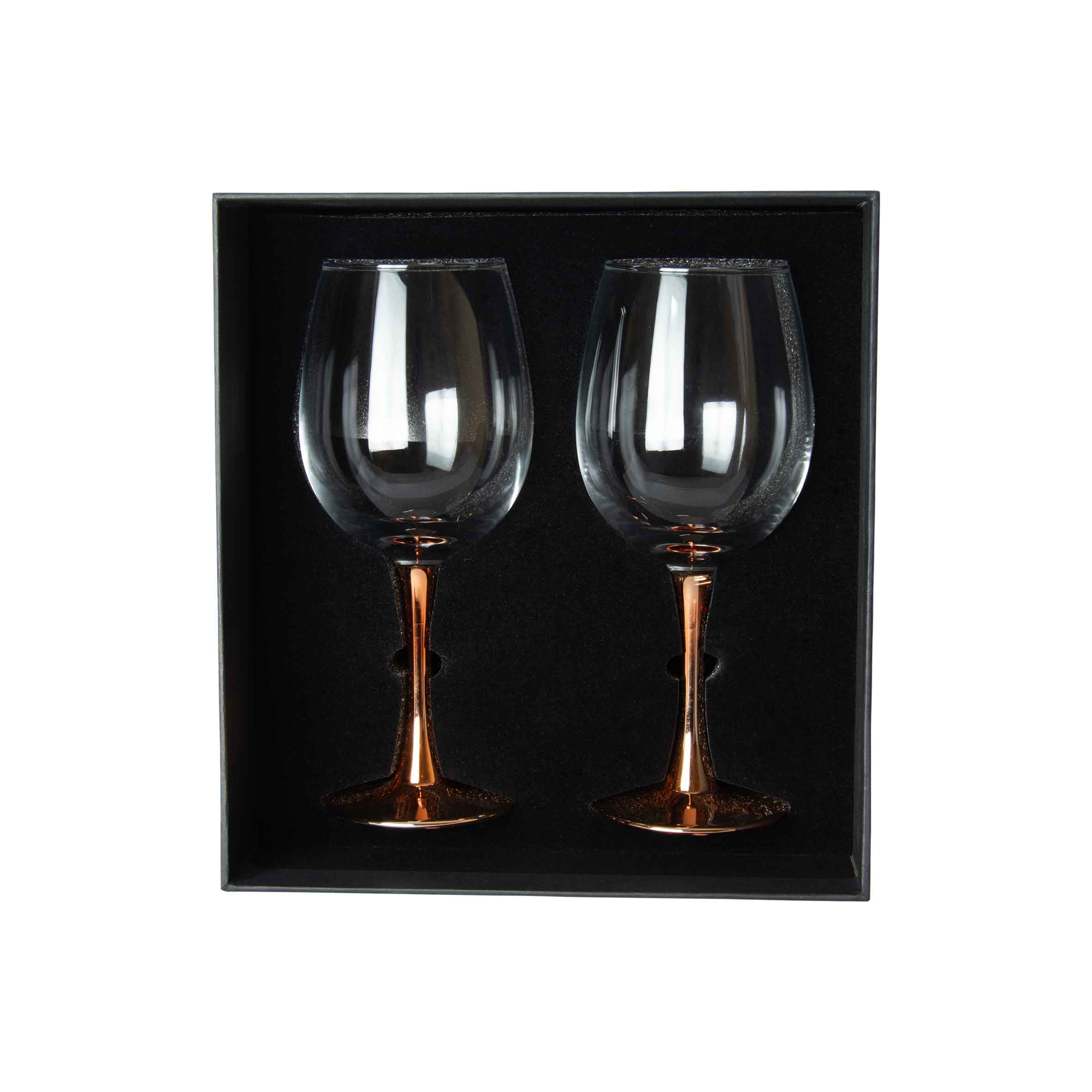 Set 2 Copas de Vino Cobre 450 ml + Grabado Personalizado