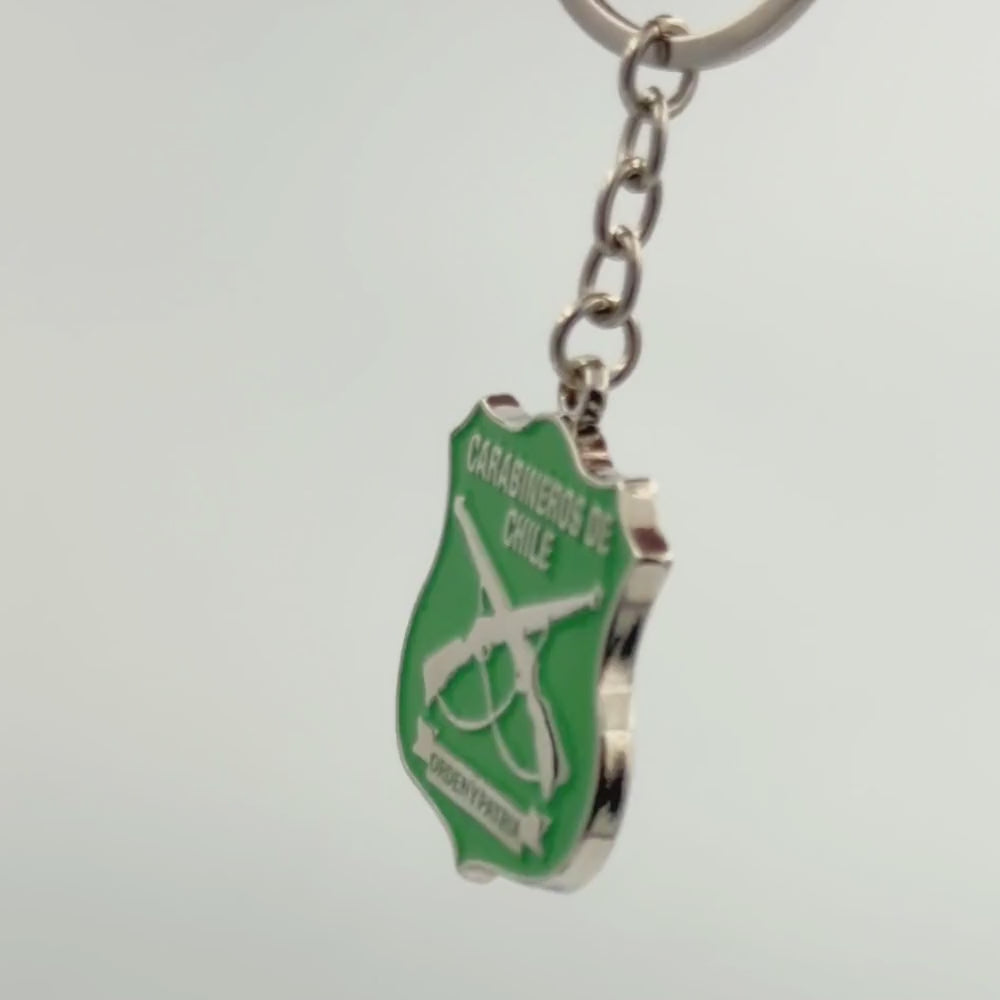 Llavero Metalico Carabineros de Chile + Grabado Personalizado