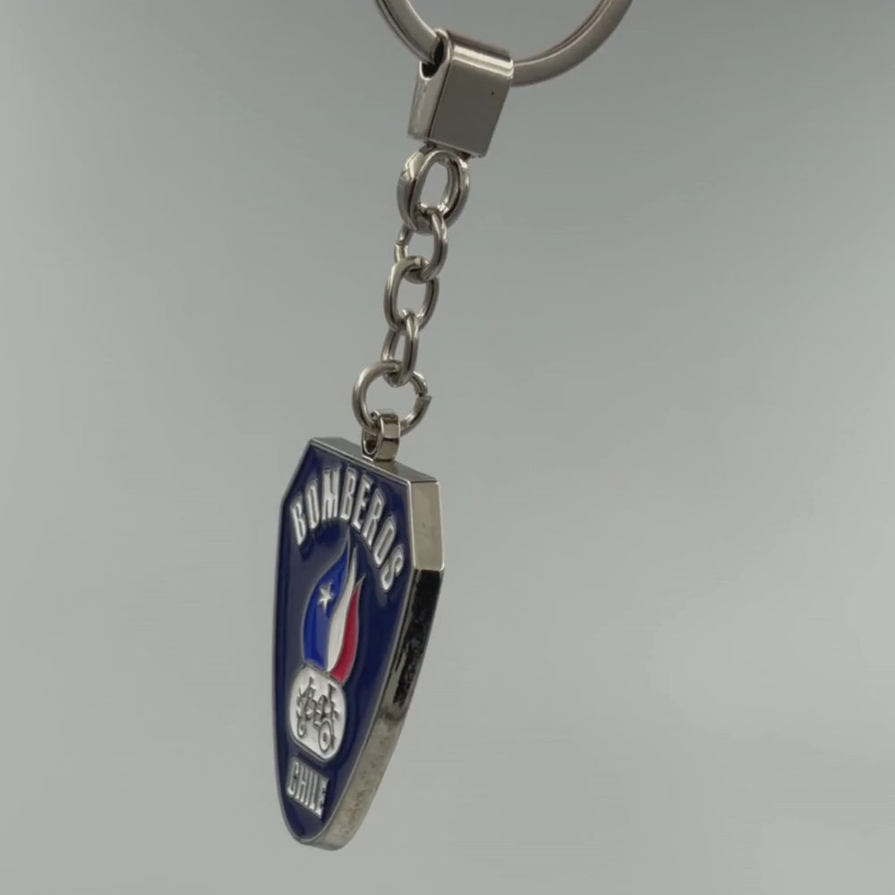 Llavero Metálico Bomberos de Chile + Grabado Personalizado