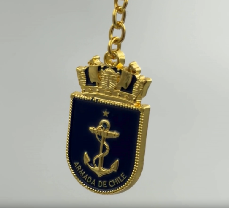 Llavero Emblema Armada de Chile + Grabado Personalizado