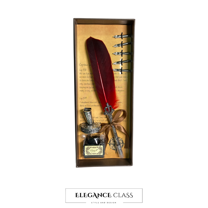 Pluma Caligráfica Modelo Retro Roja